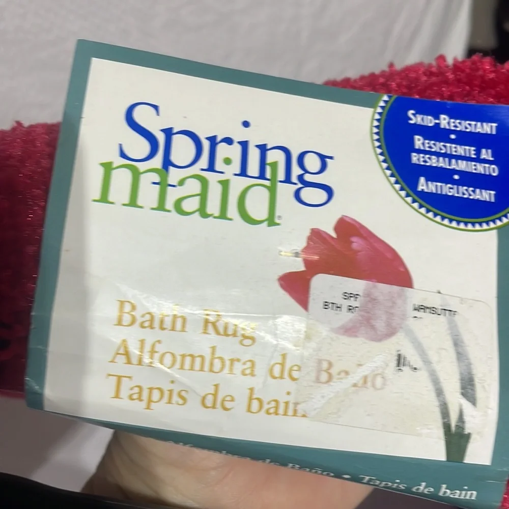 Spring maid red bath rug various sizes rubber backed nwt vintage new old stock